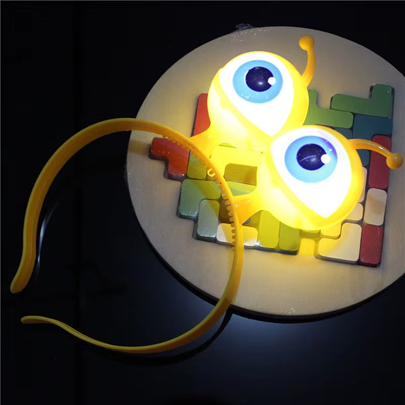 10Pcs Diadema LED Ojos Alienígenas – Diadema Luminosa Parpadeante para Fiestas, Cosplay, Rave, Bodas y Más 🎉👽