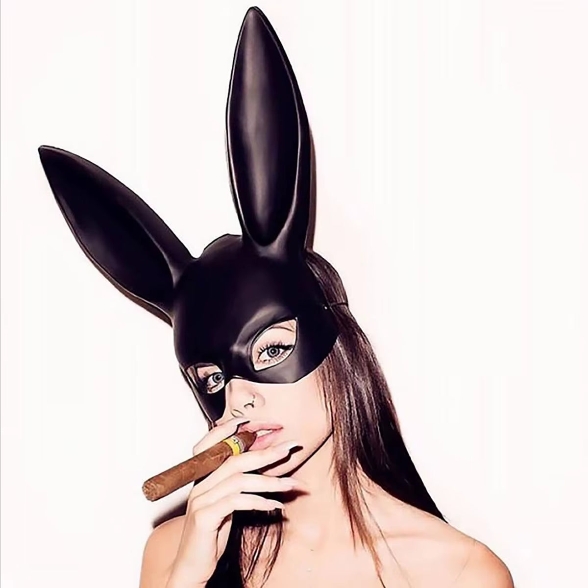 1Pc Black White Rabbit Mask Halloween Party Decoration Party Long Ears Rabbit Bunny Mask Costume Cosplay ﻿ ﻿