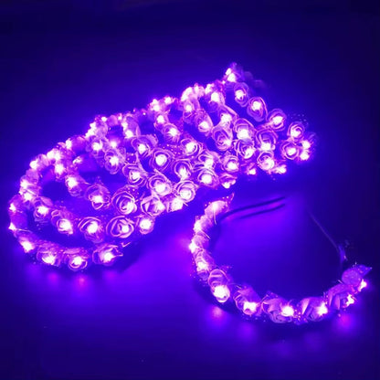 5/10/20/30Pcs Diadema de Flores con Luces LED – Brilla con Elegancia y Estilo ✨🌸