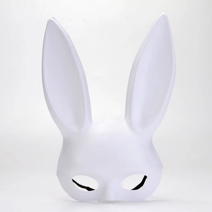 1Pc Black White Rabbit Mask Halloween Party Decoration Party Long Ears Rabbit Bunny Mask Costume Cosplay ﻿ ﻿