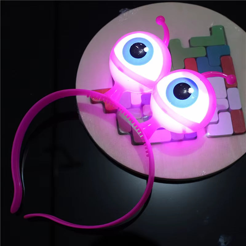 10Pcs Diadema LED Ojos Alienígenas – Diadema Luminosa Parpadeante para Fiestas, Cosplay, Rave, Bodas y Más 🎉👽