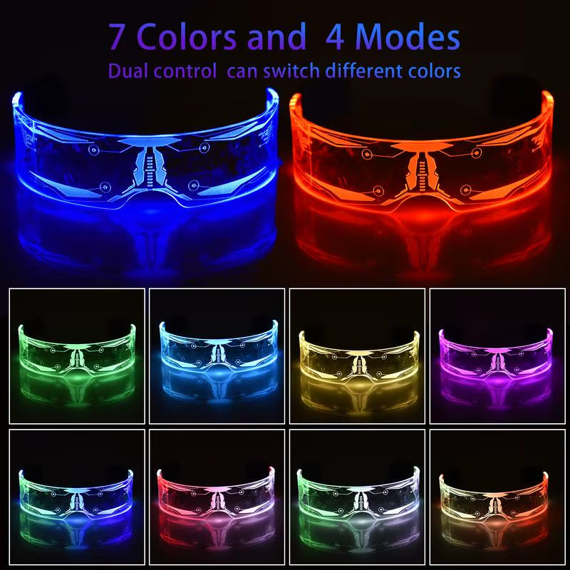 Gafas LED Luminosas de 7 Colores y 4 Modos