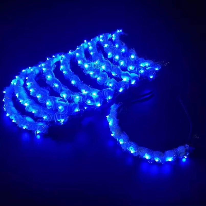 5/10/20/30Pcs Diadema de Flores con Luces LED – Brilla con Elegancia y Estilo ✨🌸