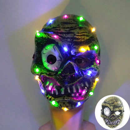 Máscara LED de Halloween Brillante para Fiesta, Máscara de Mitad de Cara, Neon Luminoso, Disfraces 🎭💡