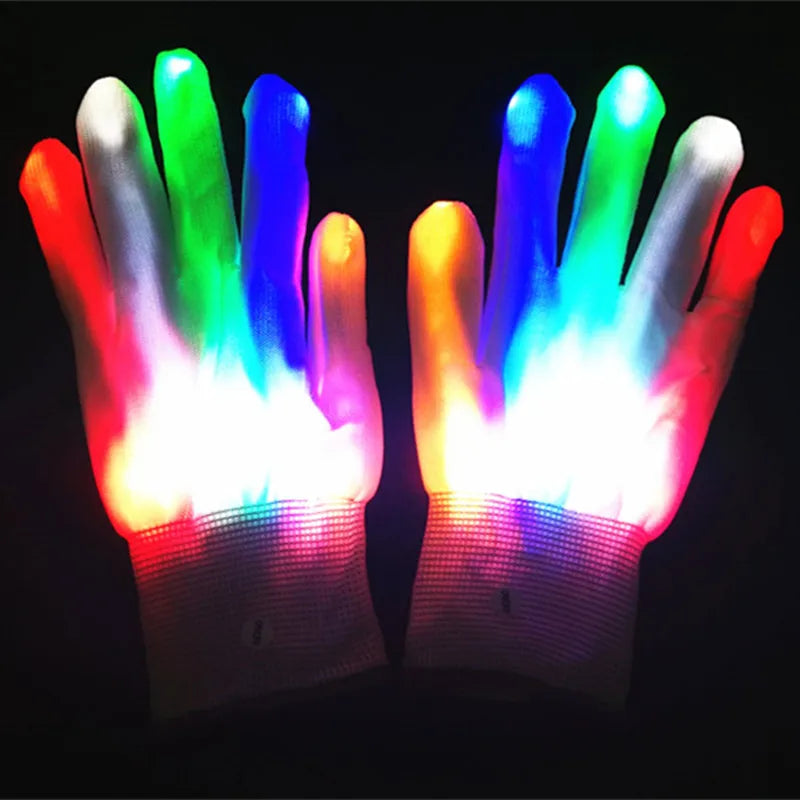 Máscara LED DJ Marshmallow y Guantes LED – Accesorio Iluminado para Fiestas y Eventos 🎧🍬✨