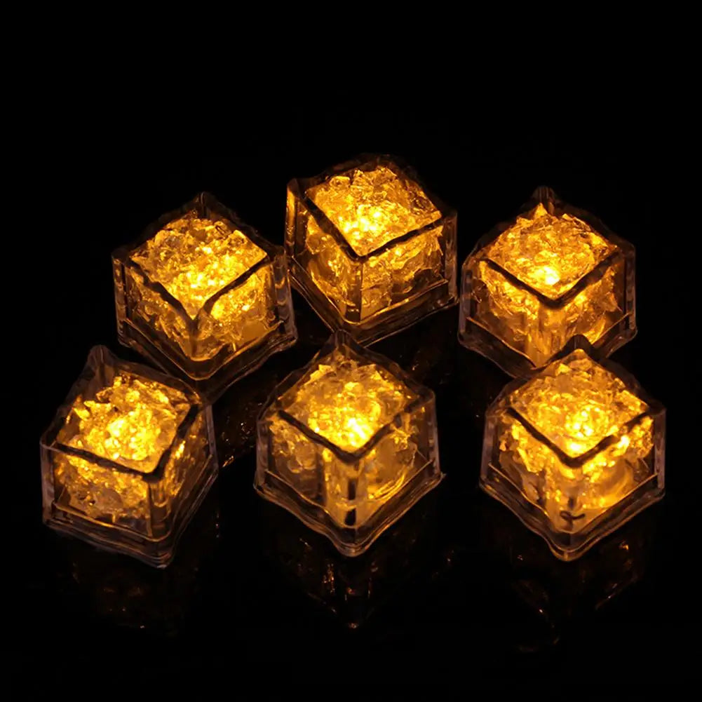 1/12/48/60/120 Pcs Cubo Iluminado LED Impermeable en Forma de Cubo de Hielo! ❄️💡