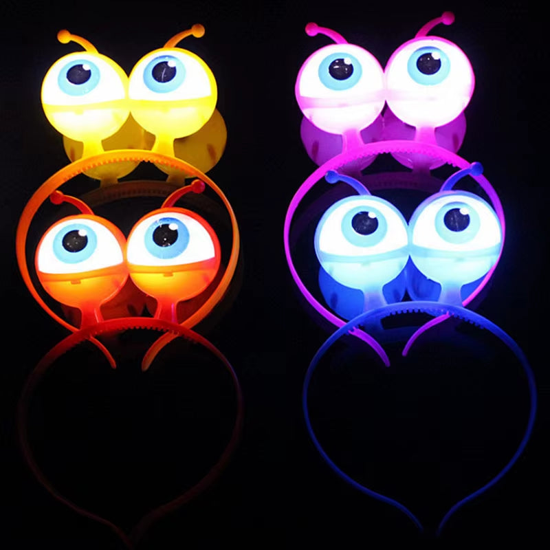 10Pcs Diadema LED Ojos Alienígenas – Diadema Luminosa Parpadeante para Fiestas, Cosplay, Rave, Bodas y Más 🎉👽