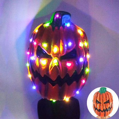 Máscara LED de Halloween Brillante para Fiesta, Máscara de Mitad de Cara, Neon Luminoso, Disfraces 🎭💡