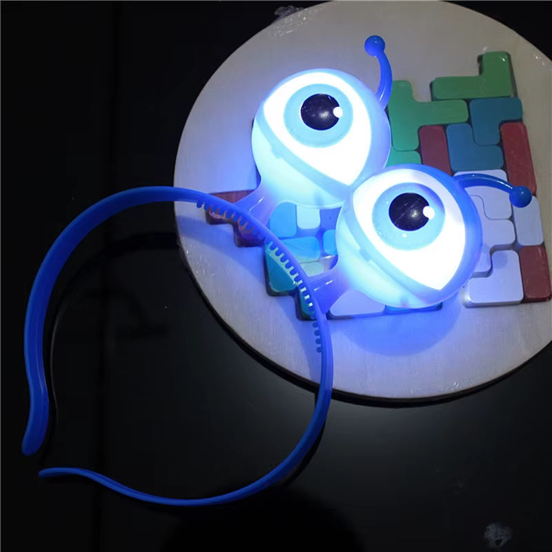 10Pcs Diadema LED Ojos Alienígenas – Diadema Luminosa Parpadeante para Fiestas, Cosplay, Rave, Bodas y Más 🎉👽