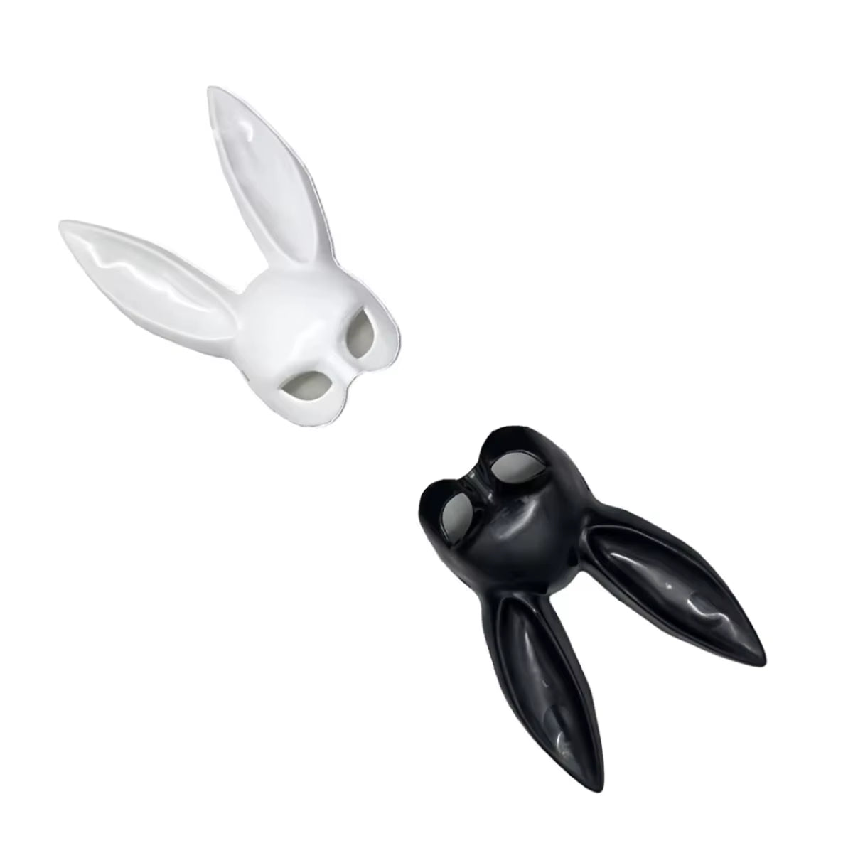 1Pc Black White Rabbit Mask Halloween Party Decoration Party Long Ears Rabbit Bunny Mask Costume Cosplay ﻿ ﻿