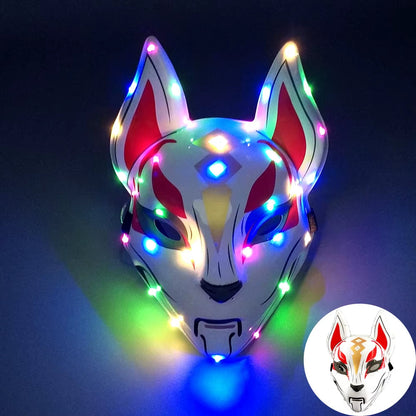 Máscara LED de Halloween Brillante para Fiesta, Máscara de Mitad de Cara, Neon Luminoso, Disfraces 🎭💡