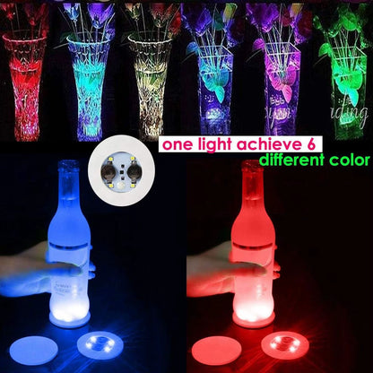 1-200PCS Posavasos LED Iluminados – Adhesivos Luminosos para Botellas y Vasos 🍷✨