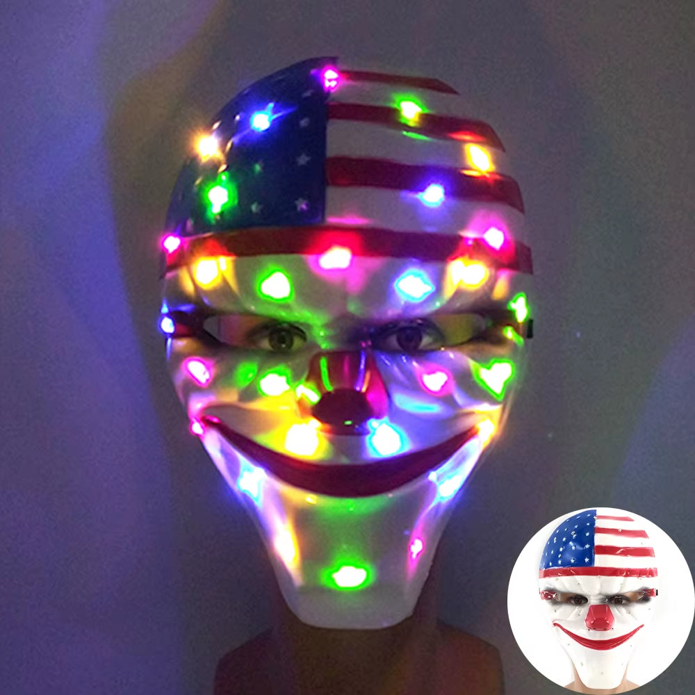 Máscara LED de Halloween Brillante para Fiesta, Máscara de Mitad de Cara, Neon Luminoso, Disfraces 🎭💡