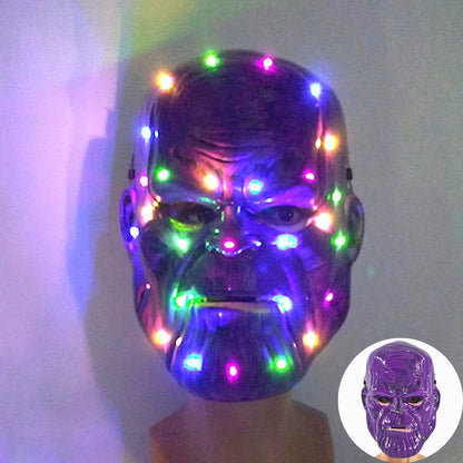 Máscara LED de Halloween Brillante para Fiesta, Máscara de Mitad de Cara, Neon Luminoso, Disfraces 🎭💡